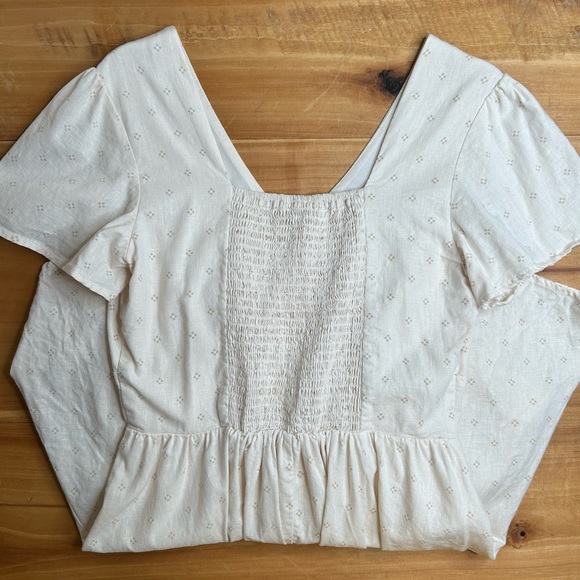 Copper Key Geometric Print V Neck Flutter Sleeve Dress Size Medium - Picture 3 of 6